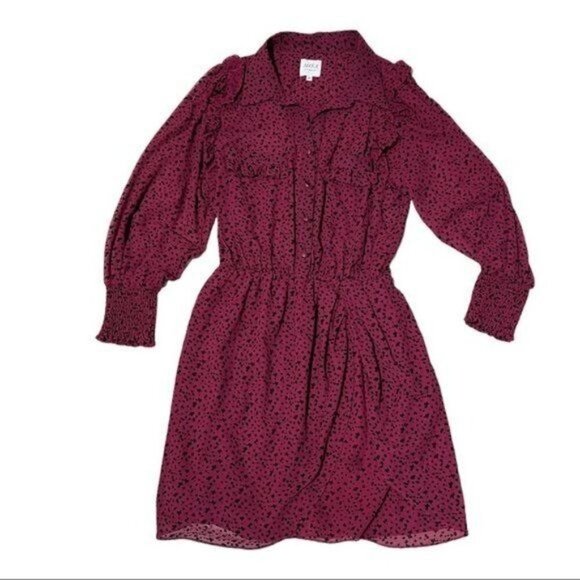 MISA Los Angeles Yolanda Dress Size M | Like New | Red Velvet Burntout - Picture 4 of 10